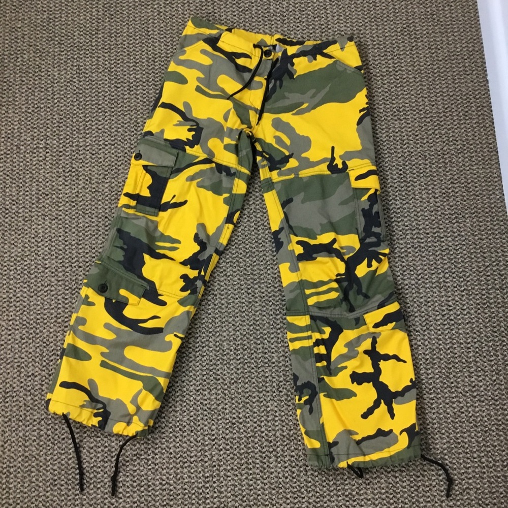 ROTHCO Yellow Stinger Paratrooper Camo Fatigue Cargo Pants size XS